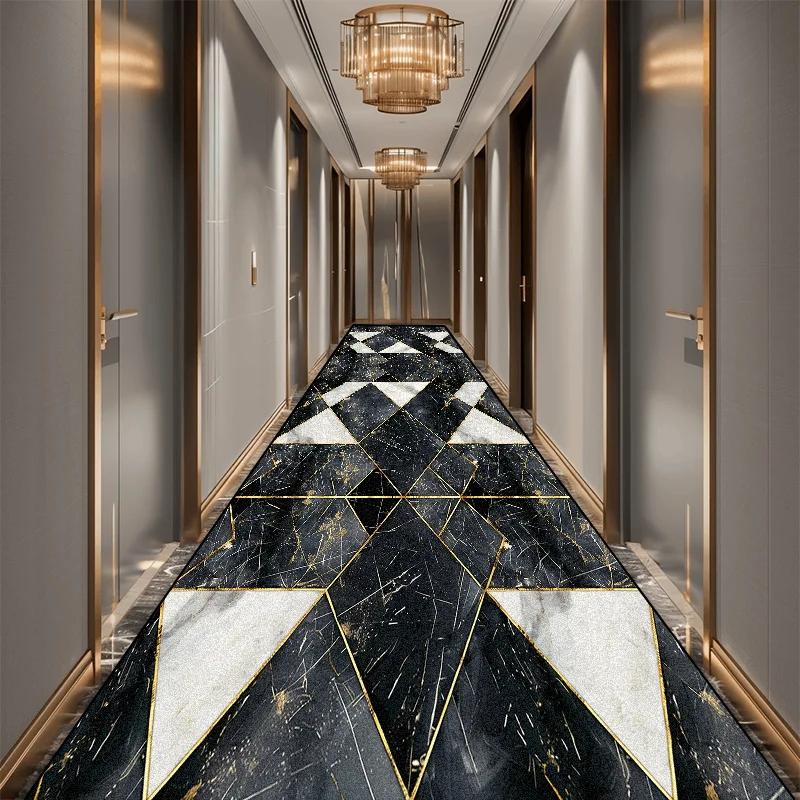 Nordic Marble Decoration Long Corridor Carpet Living Room Luxury Runner Rug Hotel Aisle Floor Mat Home Room Doorway Hallway Rugs