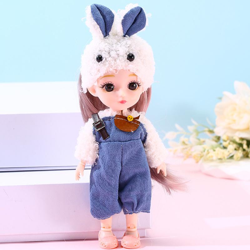 Color Light Doll Xiao Mengmeng Traje de Princesa Vestido de Niña Vestir 13 Articulaciones Muñeca de 6 Pulgadas Juguete Casa de Juego