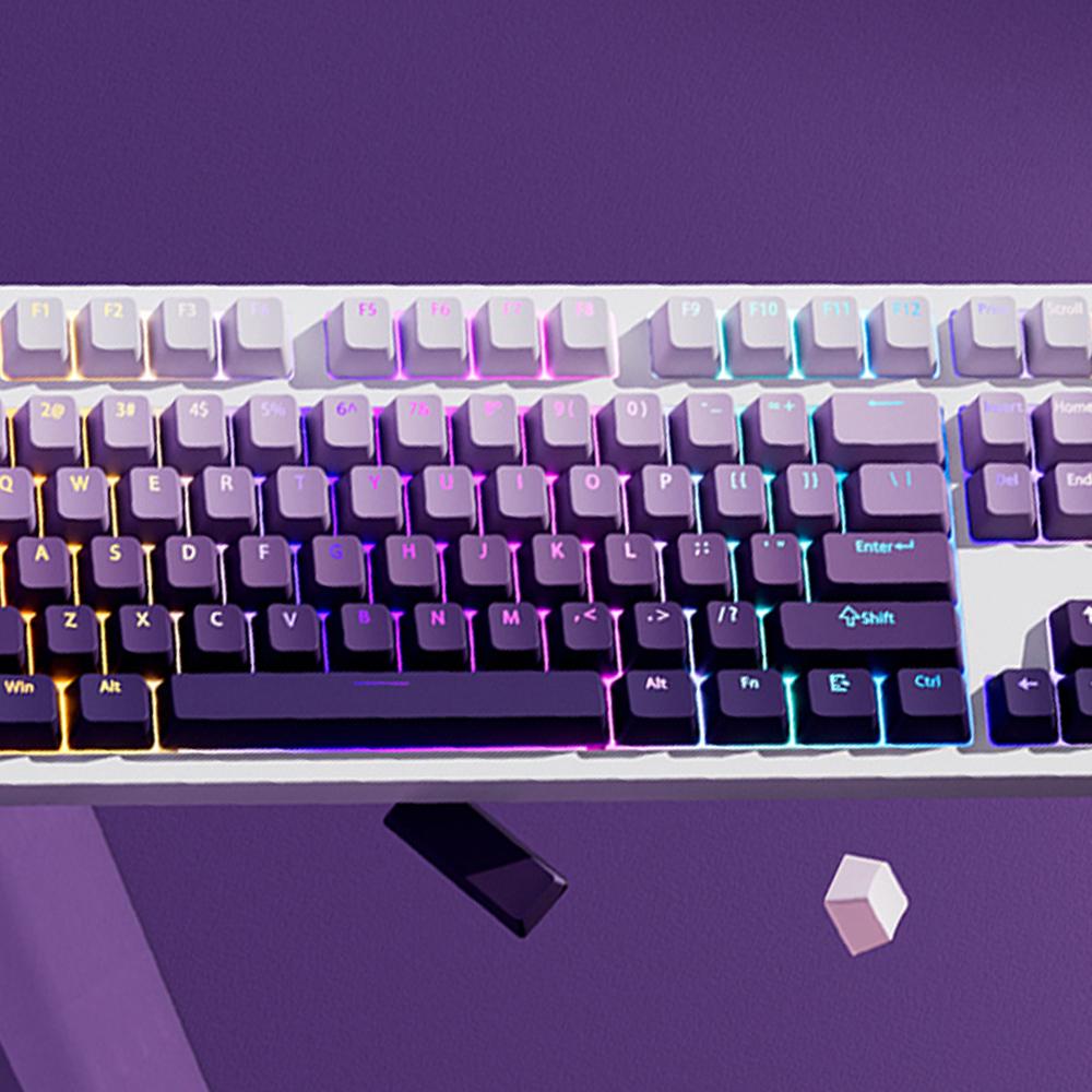 Xiaomi 2026 Lavender Top Print RGB Backlit Keycaps 135 Keys OEM Profile Shine Through PBT Double Shot Keycaps for MX Switches Keyboards
