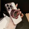 For iPhone 16 Pro Max Luxury Glitter Holder Stand Plating Frame Phone Case For iPhone 11 12 13 14 15 16 Plus Flash Diamond Cover