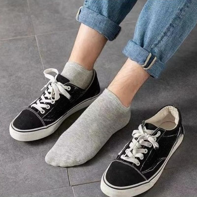 5 Paires Chaussettes Cheville Femme Blanc Noir Chaussettes Femme Respirantes Chaussettes de Sport Couleur Unie Socquettes Chaussettes Confortables en Polyester