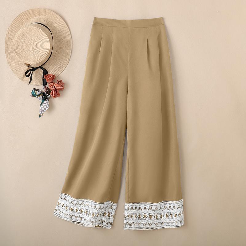 ZANZEA Women Casual Elastic Waist Loose Patchwork Loose Pants