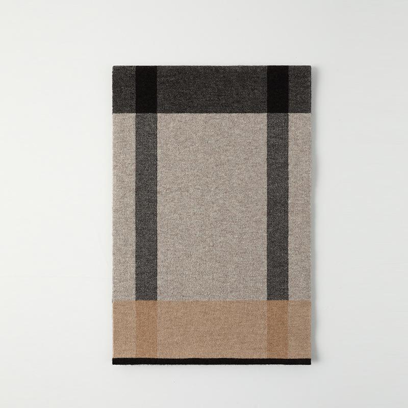 

Зима новый мужской клетчатый шарф из чистой шерсти 2025 легкий модный студенческий теплый шерстяной шарф мужской шарф защита от холода 180cm