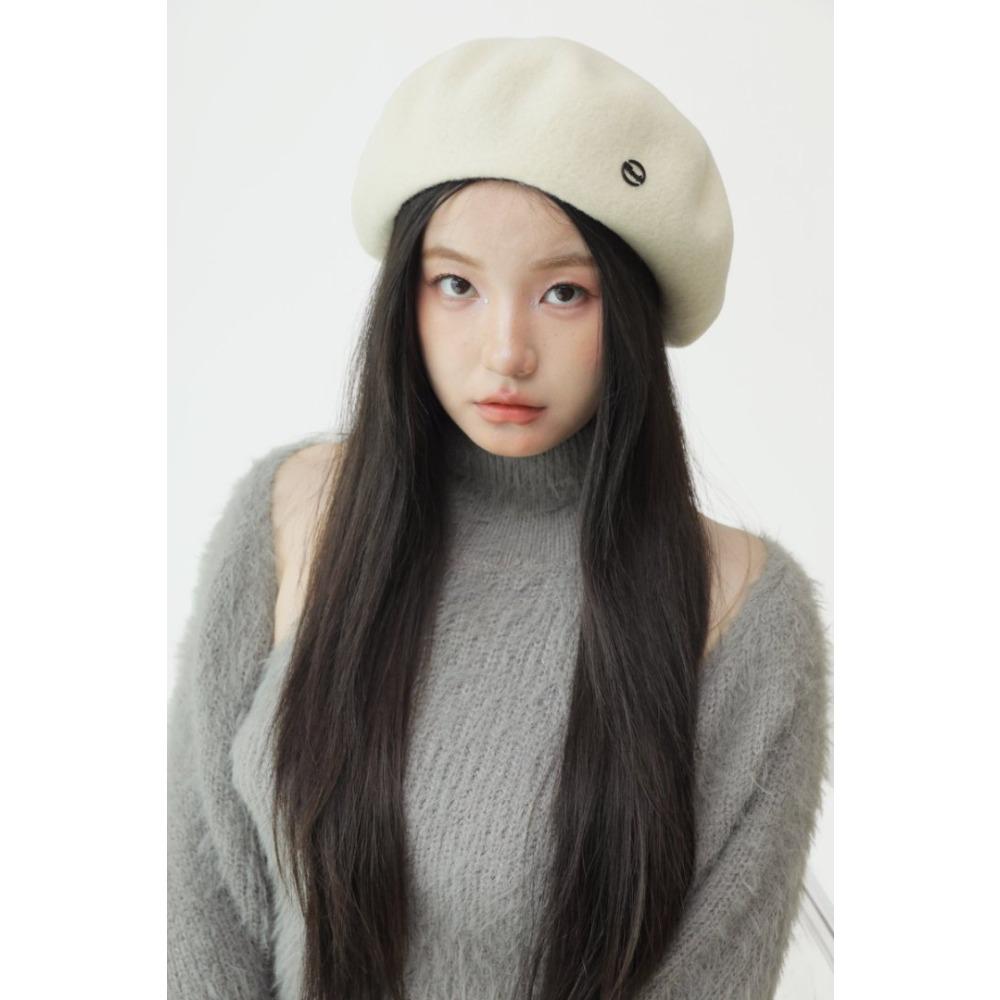 

Comfortable daily order 100% Australian wool autumn and winter beret women s versatile elegant bud hat small thermal hat M（56-58cm） слоновая кость
