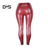 Women Faux Leather Pants Elastic Skinny Butt-lifted High Waist Glossy Soft Breathable Figure-shaping Tummy Control Solid Color Lady Nightclub Party