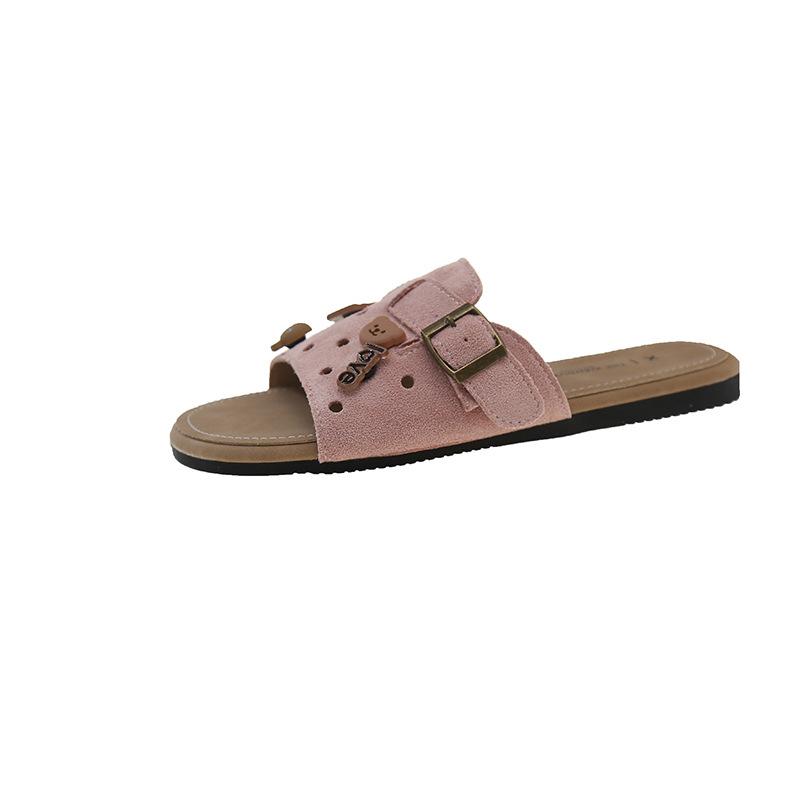 

Fashion bear Birkenstock thick-soled one-pedal spring and summer buckle new slippers women s slippers women s comfort 40 рожевий