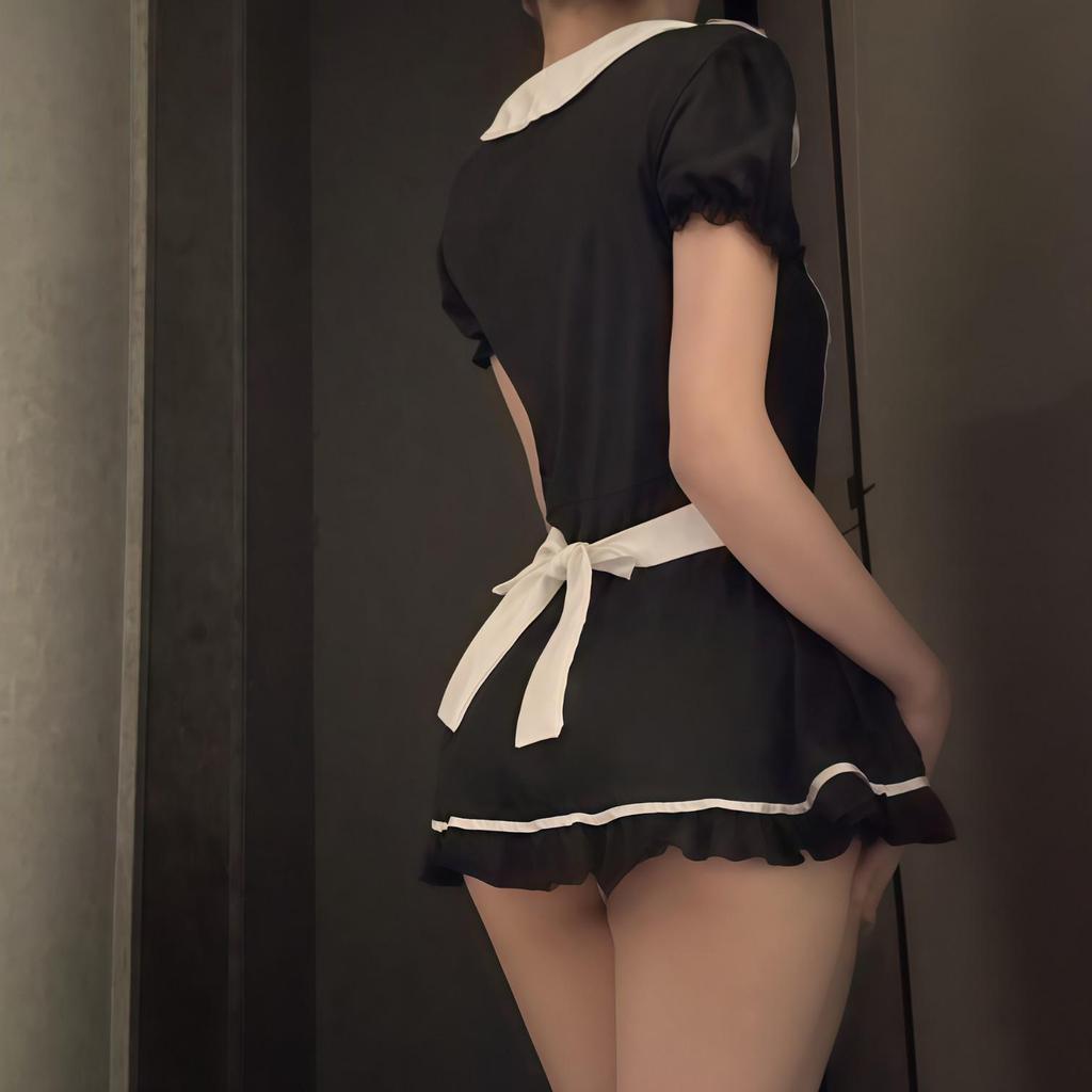 Plus Size Maid Cosplay Lingerie - Passionate, Easy-Off Bedtime Flirt Set