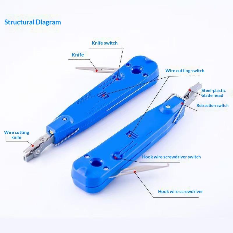 Original Grau/Blau Professionelles Telekommunikations-Telefonkabel LSA-Plus RJ11 RJ45 Optisches Punch-Down-Netzwerk-Werkzeugsatz