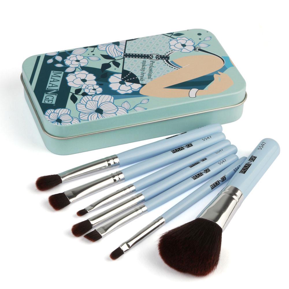 

7Pc Кисти для макияжа Набор Пудра Основа Тени для век Подводка для глаз Косметическая щетка для губ