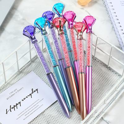 1/4/8 PCS Creative Diamond Ball Pen 0.5mm Blue Ball Pen