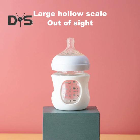 3 ცალი სილიკონის ბოთლის ყელი 120მლ/240მლ ბავშვის ფლაკონის დამჭერი მოცურების საწინააღმდეგო BPA საიზოლაციო ყდის მინის ბავშვის ბოთლისთვის