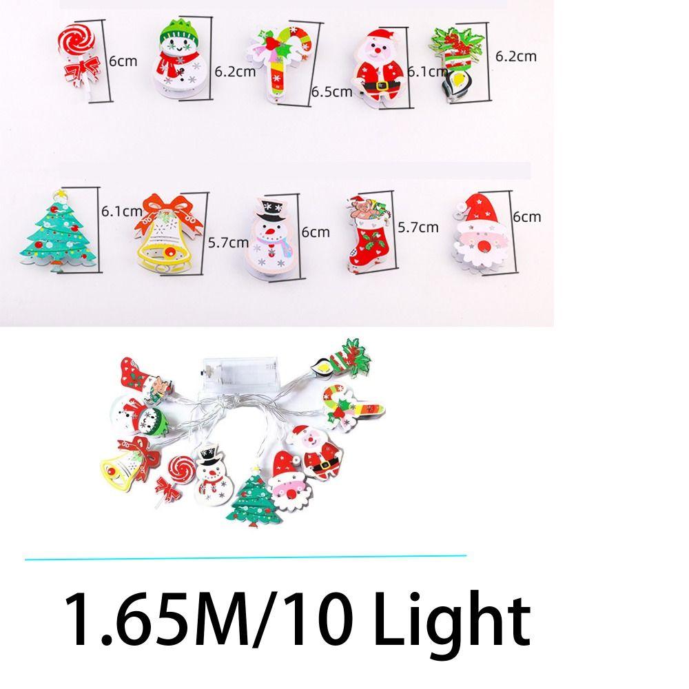 1.65M/10 Light Christmas Lights String 10 Christmas Patterns LED String Light  Car