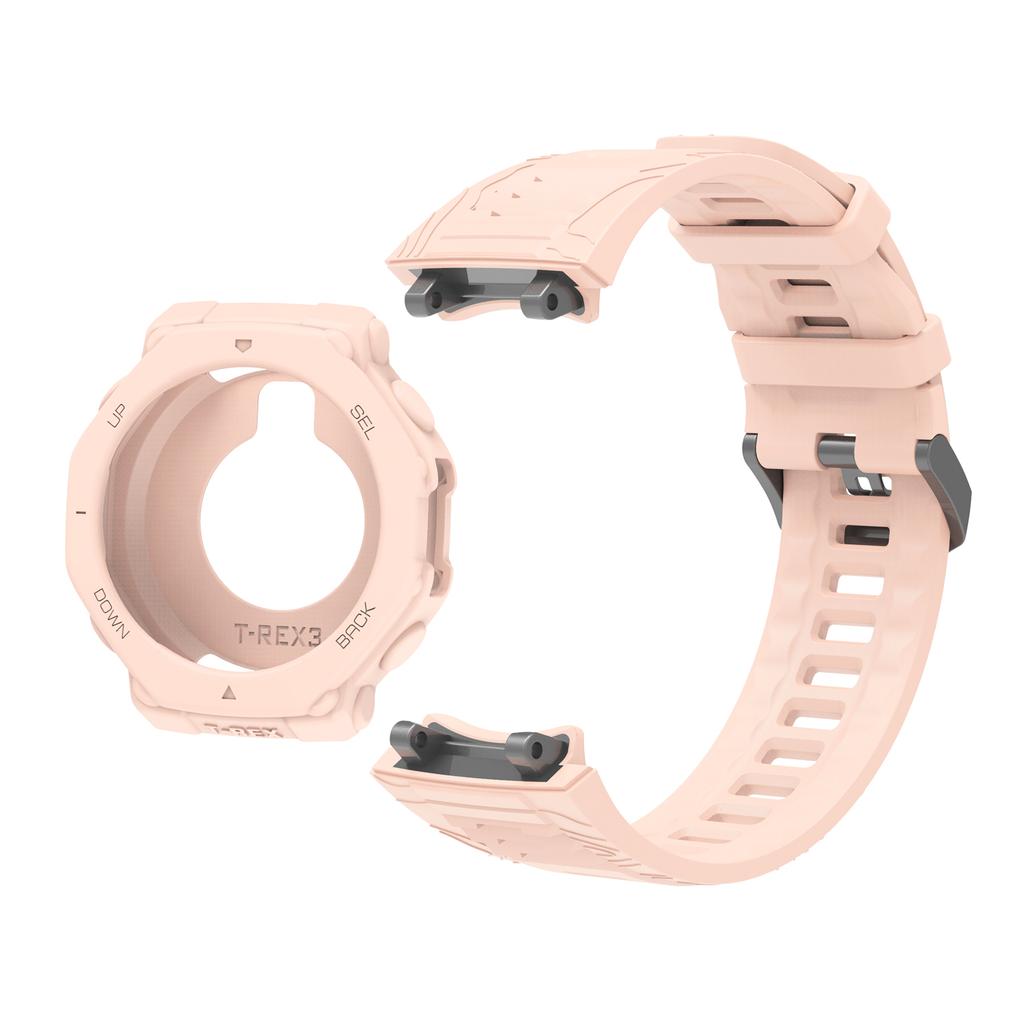 Pro Huami Amazfit T-Rex 3 Řemínek a Pouzdro na hodinky stejné barvy Jednobarevný nastavitelný náramek + Ozdoba pouzdra