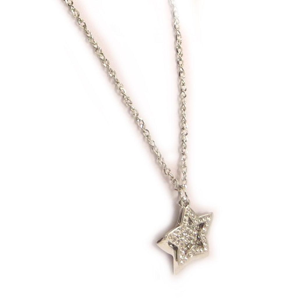 Les Trésors De Lily [C6122] - White 'Twin Stars' Designer Necklace