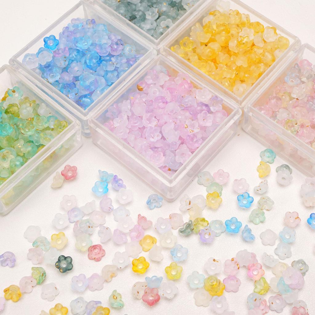 Acrylic Dot Gold Beads Flower Spacer Loose Beads For Jewelry Making