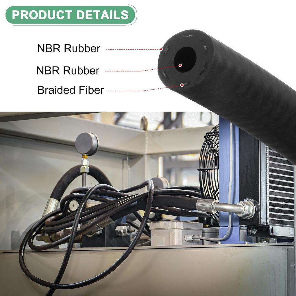 M METERXITY Fuel Line Hose 4mm Inner Diameter 10mm Outer Diameter 4.9ft Length NBR