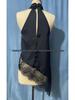 2025 Women's Satin Halter Neck Sleeveless Asymmetrical Camisole with Lace Trim