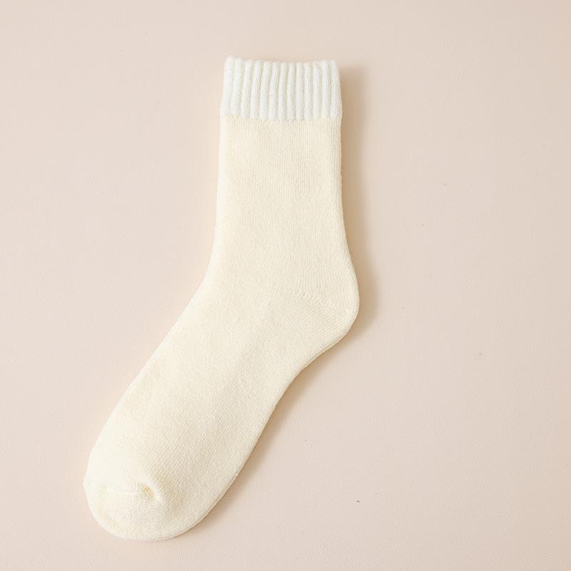 

Super Thick Wool Socks, Men s Winter Mid-calf Socks with Fleece, Thickened Warm Cotton Socks, Cold-resistant Fleece Autumn and Winter Long Socks 1 pair бежевый