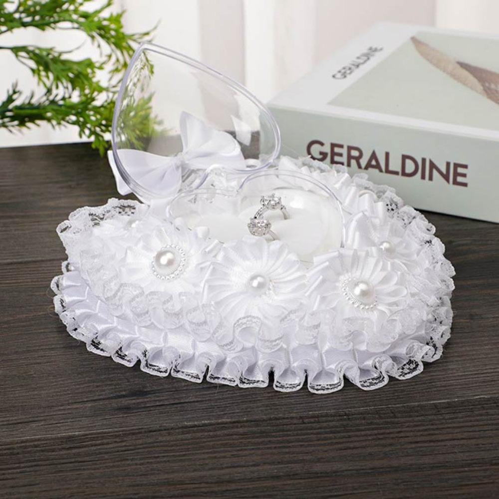 Flower Decorated Heart Shaped Ring Box Vintage Rose Proposal Ring Box  Anniversary Decor