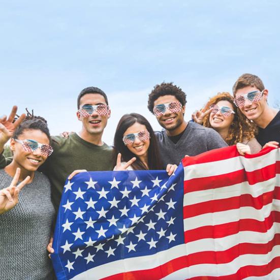 1/5/24Pcs Independence Day Glasses Flag Red Striped White Blue Star Set Pattern Shutter Glasses