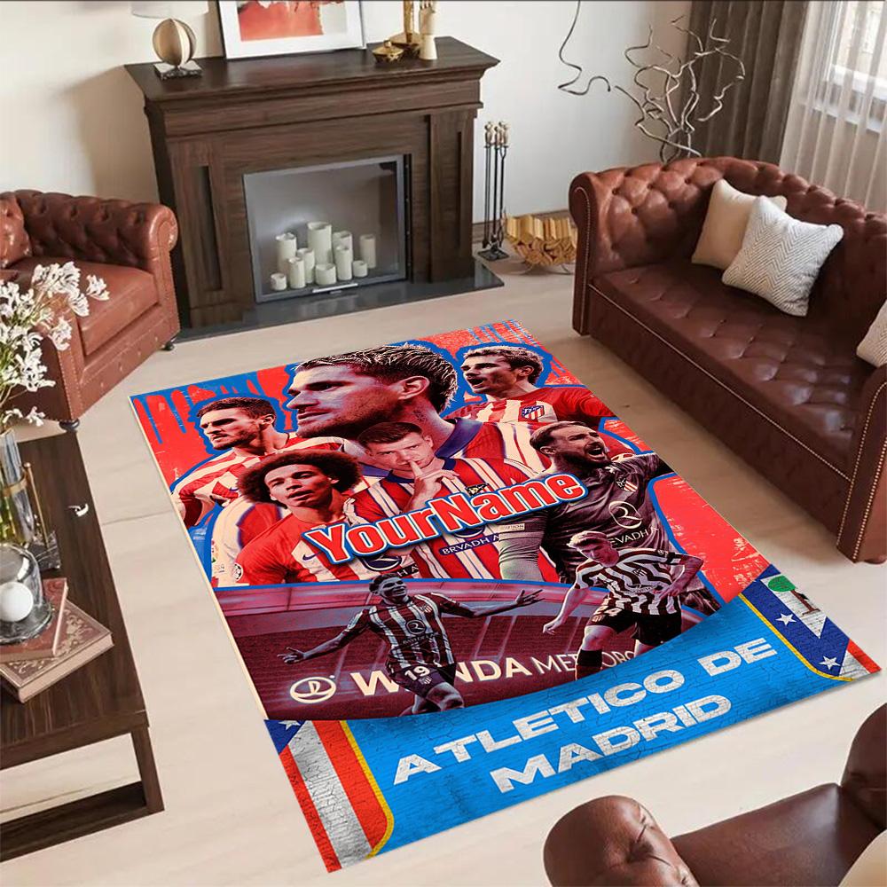 Atletico Madrid Customize Your Name Floor Rug Office Rug Suitable for Dormitory Hallway Entryway Decorate room Anti-slip Rug Office home decor