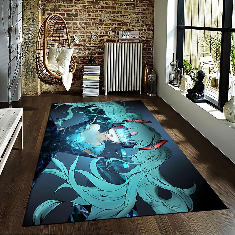 Futuristic Anime Girl Design Suitable As a Non-slip Mat for the Living Room or Bedroom Sofa