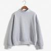 Nine-Color Korean Style Women's Winter Stand Collar Thick Pullover Sweatshirt