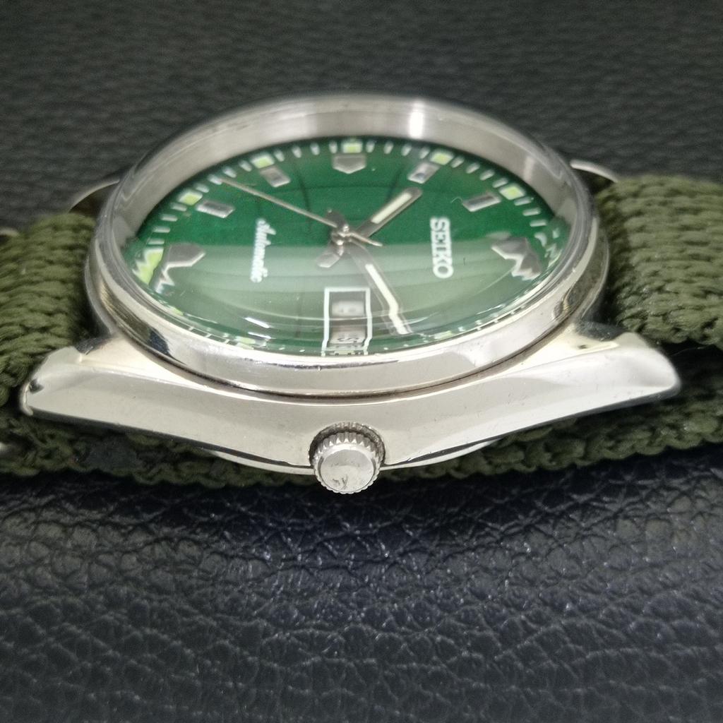 VINTAGE SEIKO AUTOMATIC 6309A JAPAN MENS GREEN COLOR DIAL WATCH a701568-5 R206b-a701568