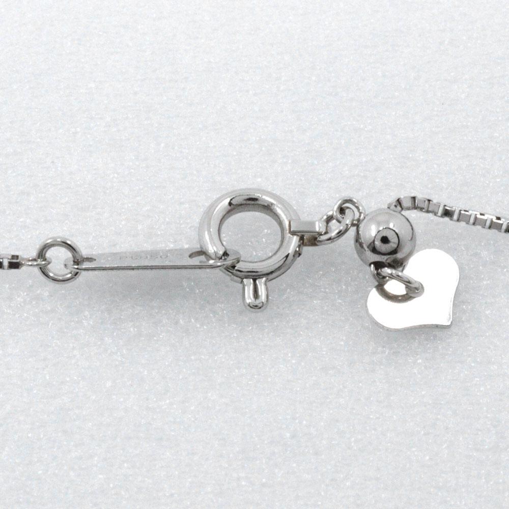 Flour Necklace Pt850Platinum/Pt900Platinum/diamond Flour 4.8g Women Used