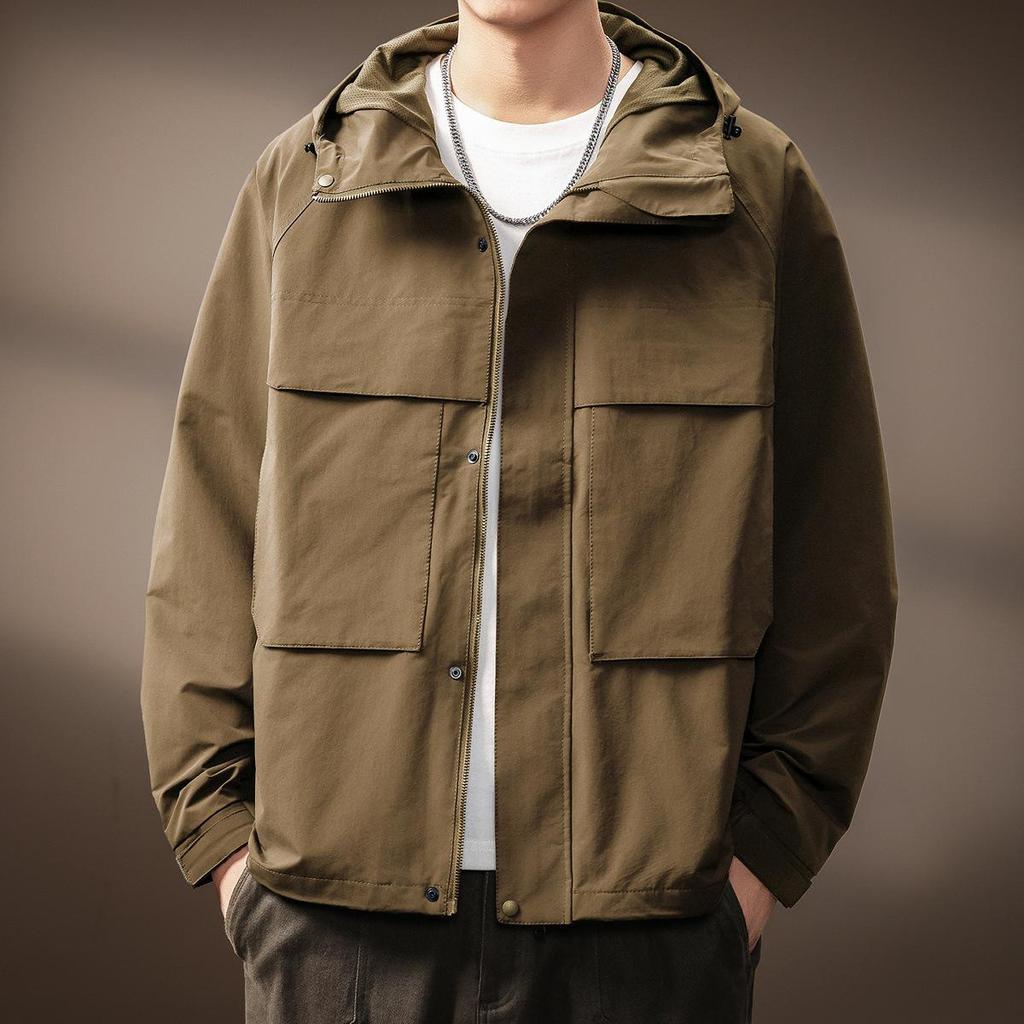 Premium Men's Trendy American Loose-Fit Hooded Jacket for Autumn