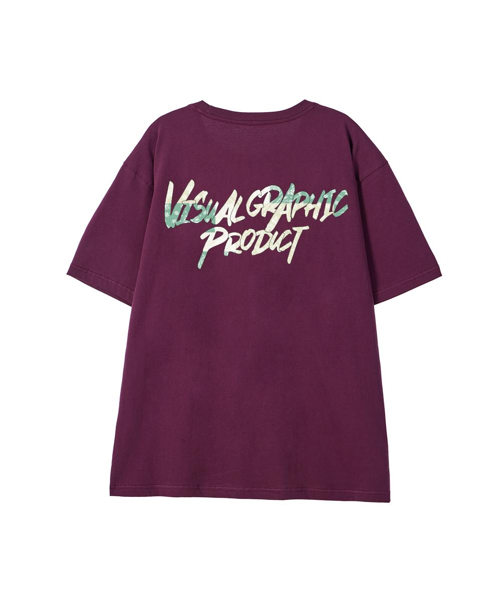 Biel Multi Paisley Graffiti Logo Short Sleeve T-Shirt Wine M