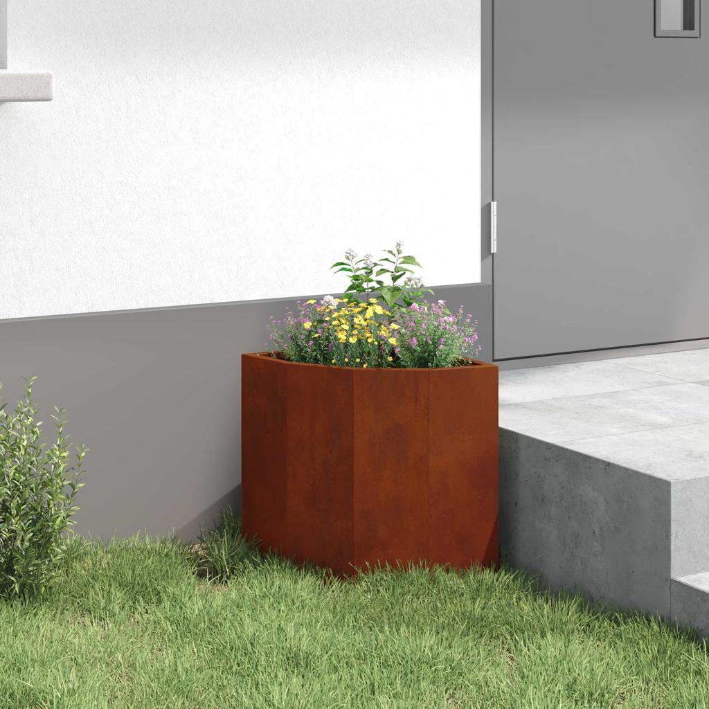Rustic Corner Planter 30 X 30 X 35 Cm Weatherproof Steel