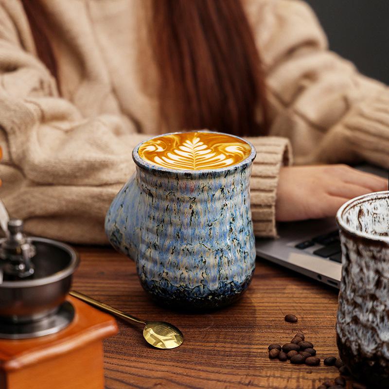 High Value Ceramic Coffee Cup Retro American Latte Latte Afternoon Tea Cup Large Capacity Water Cup