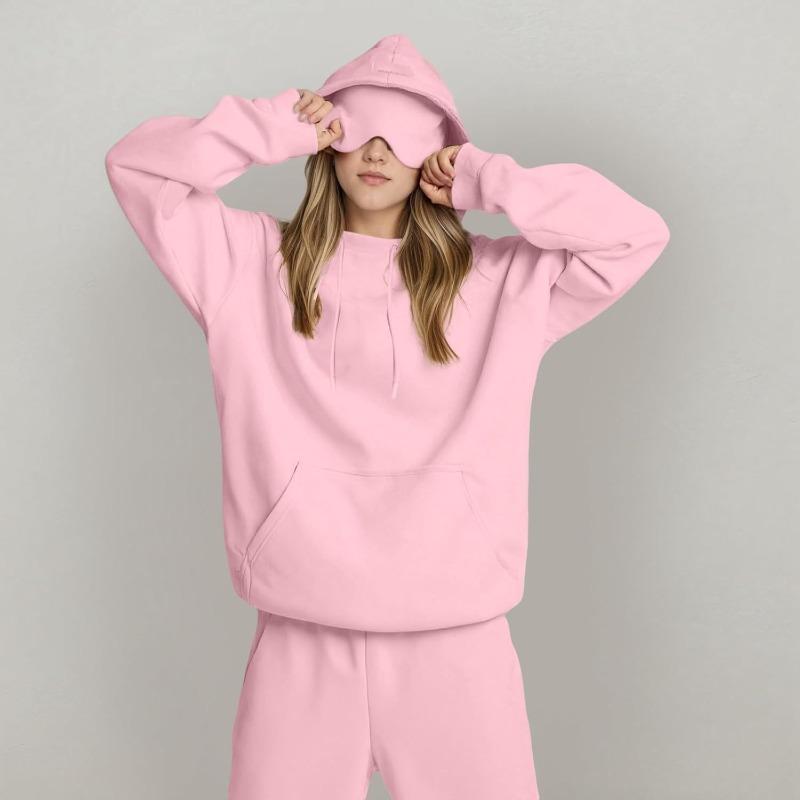 Женский однотонный худи-топ на осень/зиму XXXXL розовый