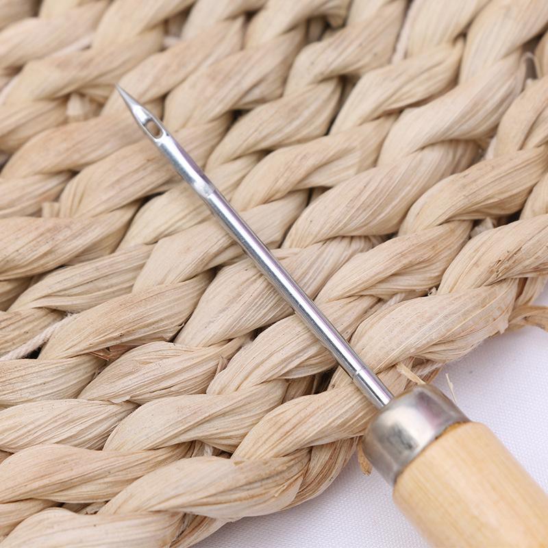Wooden Handle Shoes Repairing Awl Leather Shoe Sewing Cobbler Tool DIY Craft Repair Hand Stitcher Straight Curved Hook