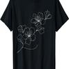 Einlinien-Zeichnung Kirschblüten T-Shirt(1)