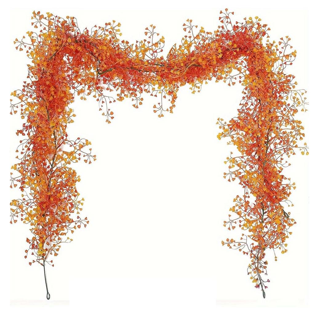 Halloween Artificial Branch Garland 2PCS 1.7Meters Realistic Black Fake Flower Vines Decor for Home Wall Party & Table Decor