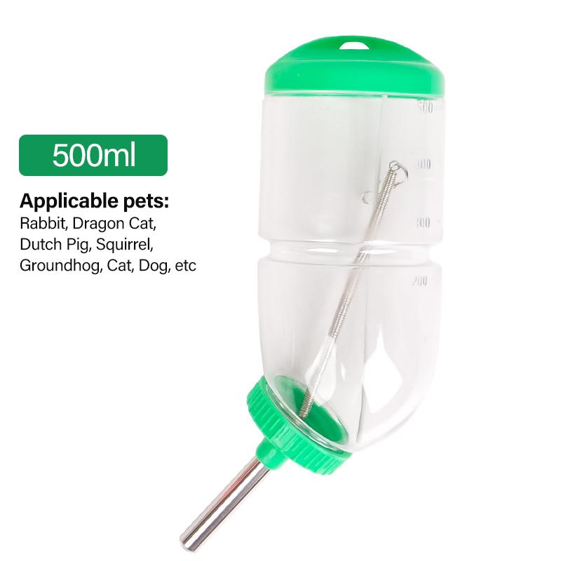 300ml/500ml Plastic Hamster Drinker Water Bottle Dispenser Feeder Hanging Guinea Pig Squirrel Rabbit Pet Drinking Fountain