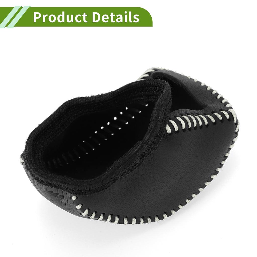 HOPESPANNER Stick Shift Handle Gear Shift Knob Cover for Toyota RAV4 Black Carbon Fiber with Beige Faux Leather 1-Piece Protector, Anti-Slip