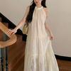 2026 Women's High-End French Sling Summer Dress: Elegant Petite Fairy Beach Vacation Long Dress