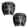 Funny Prank Car Accessories 2Pcs Ghost Face Headrest Covers, Halloween Horror Seat Decorations, Holiday Atmosphere Decor Universal Fit