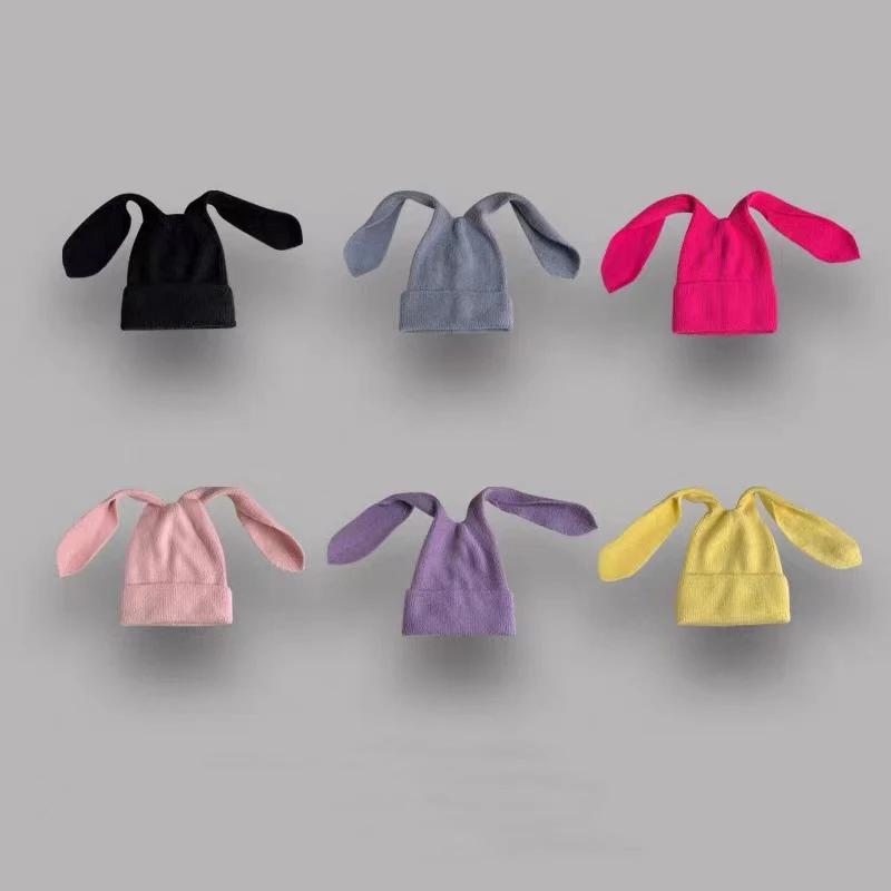 Long Ear Hat Crochet Knitted Hats Cute Bunny Hat Rabbit Ears Hats For Women Winter Warm Cap