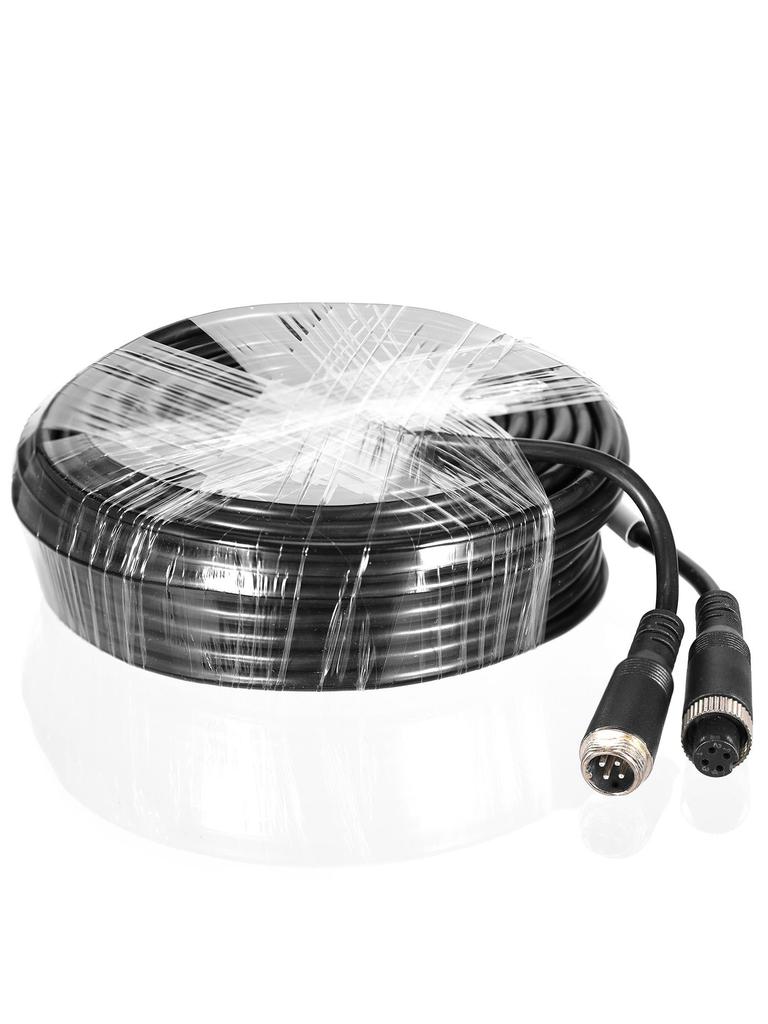 4-Pin Aviation Video Extension Cable, 20 Meter, for Connecting Truck and Bus Surveillance Cameras