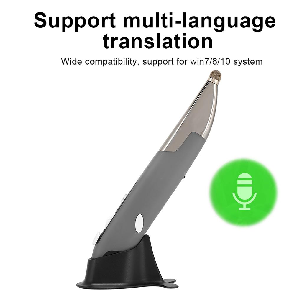 Penna-Mouse di Ricerca con Traduzione Vocale Wireless Intelligente AI Strumento per Riunioni d'Affari Grigio Argento