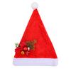 Santa klobouk pro dospělé Plyšový červený sametový Santa klobouk s mašlí/slunečnicí/zvonkem/sněhovou vločkou dekorací pro vánoční večírek dárek