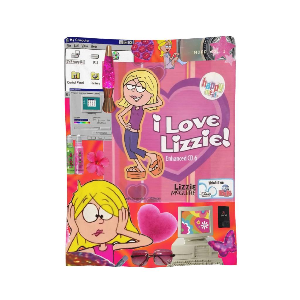 Lizzie McGuire Vintage Cartoon Gestrickte Decken Samt Super Weiche Überwurfdecke für Bett Schlafzimmer Steppdecke