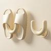 White Suction Cup Shoe Rack, Wall-Mounted Slipper Organizer for Bathroom and Shower, Practical Slipper Hook, Utility Hooks