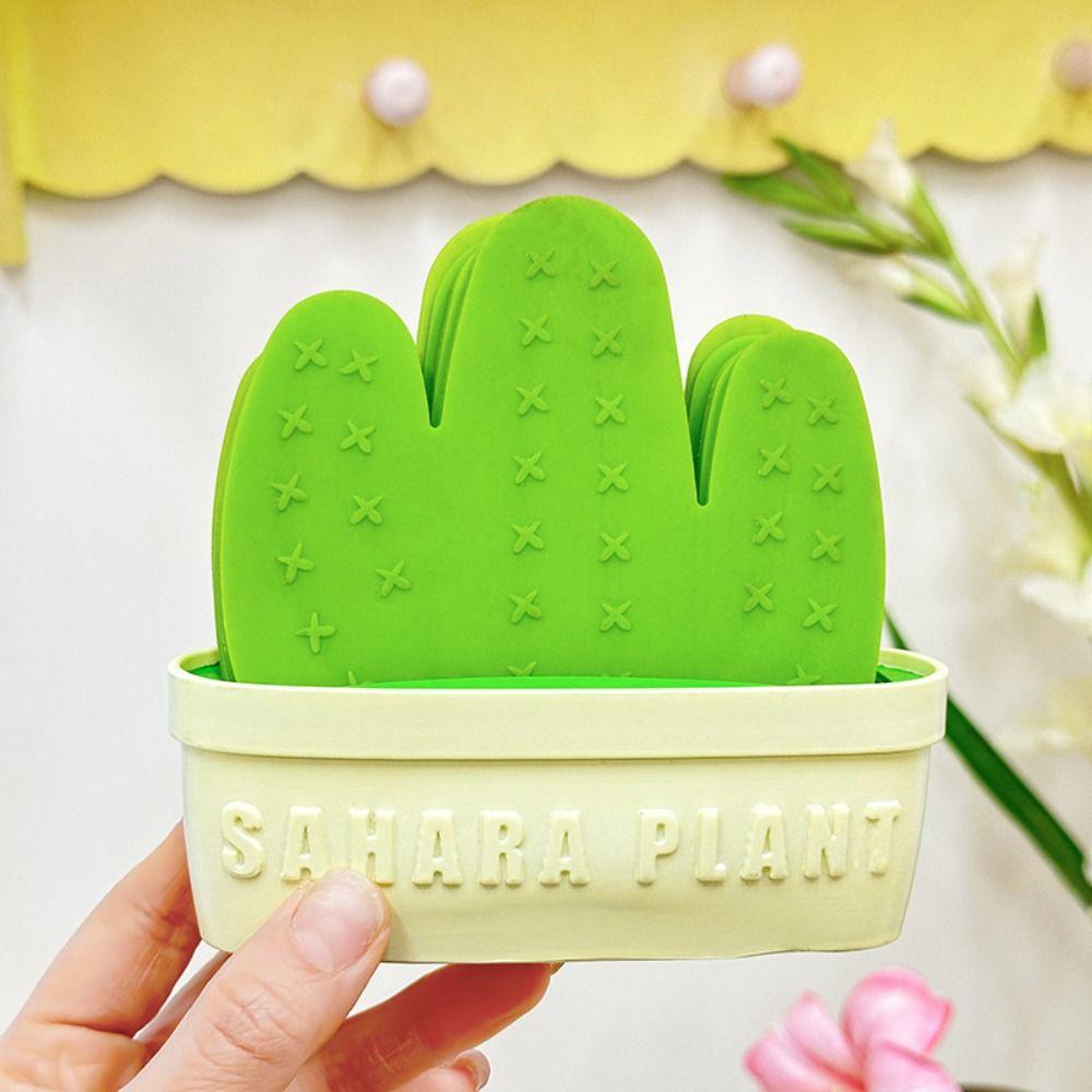 Anti Scald Cactus Coasters Set Anti-fouling Cactus Cup Mat Safe Decorative Placemats  Tableware