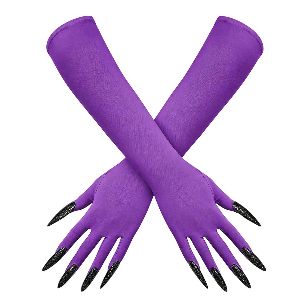 Halloween Long Nail Gloves for Women Witch Costume Party Accessories