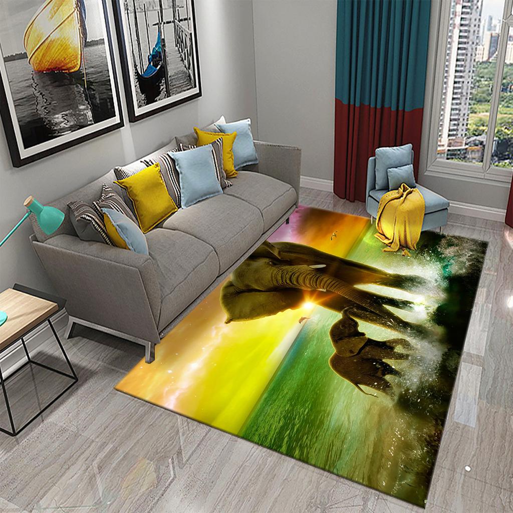Family Bedroom Living Room Floor Mat Bathroom Kitchen Non-slip Rug Dream Elephant Rug Magic Animal Rug